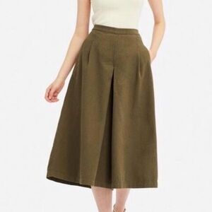 UNIQLO + INES DELA FRESSANGE Olive Green Women's Skirt / Dress Pants